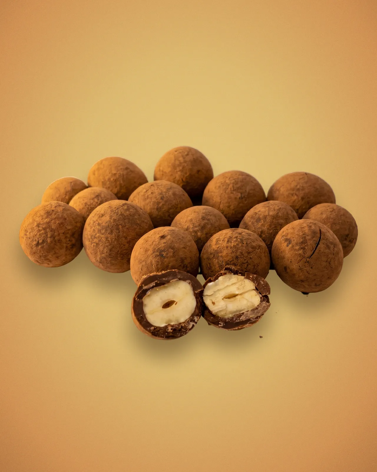 Drageados de avelã da Sabor Brasileiro — avelã europeia coberta com chocolate belga e cacau 100%